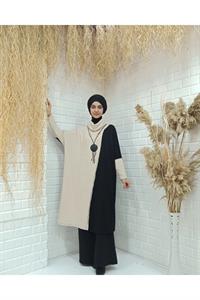 Degaje Yaka Yarasa Kol Yün Tunik