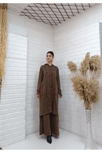 Etnik Kapşonlu Cep Detaylı Tunik