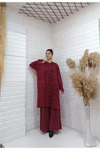 Etnik Kapşonlu Cep Detaylı Tunik