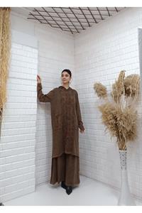 Etnik Kapşonlu Cep Detaylı Tunik