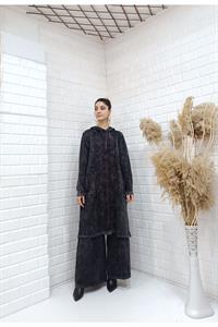 Etnik Kapşonlu Cep Detaylı Tunik