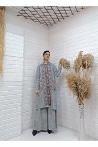 Etnik Kapşonlu Cep Detaylı Tunik