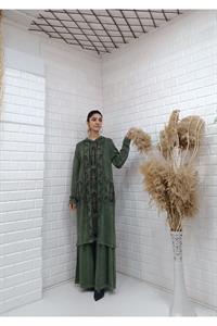 Etnik Kapşonlu Cep Detaylı Tunik