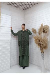 Etnik Kapşonlu Cep Detaylı Tunik