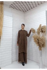 Etnik Kapşonlu Cep Detaylı Tunik