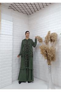 Etnik Kapşonlu Cep Detaylı Tunik