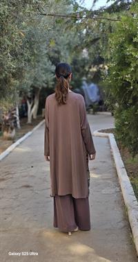 etnik penye yarasa kol salaş tunik koyu vizon