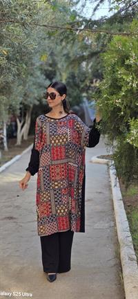 etnik penye yarasa kol salaş tunik siyah