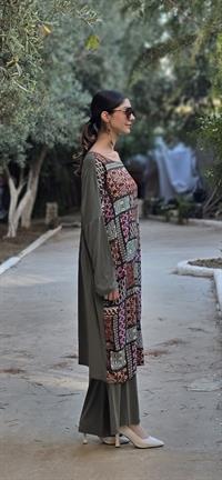 etnik penye yarasa kol salaş tunik yeşil