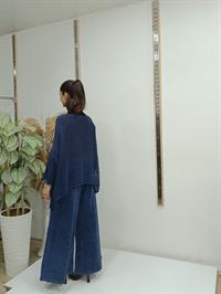 file  cepli bluz kısa panço tunik lacivert