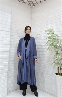 Kapüşonlu Salaş Cepli Hırka Lacivert