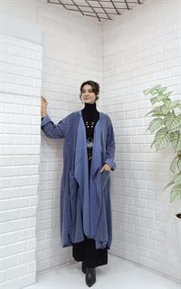 Kapüşonlu Salaş Cepli Hırka Lacivert