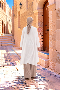 Henna Keten Kimono Beyaz
