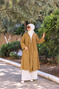 Henna Keten Kimono Hardal Sarısı