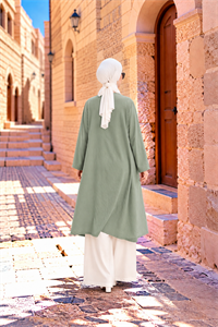 Henna Keten Kimono yeşil
