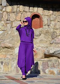 hesna şalvar takım mor