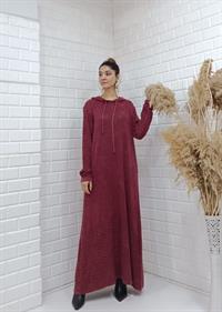 hilal salaş elbise bordo