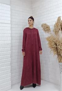 hilal salaş elbise bordo