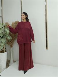 hira kısa tunik bordo