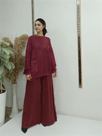 hira kısa tunik bordo