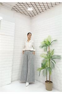 Kadın Belli lastikli Bol Paça Pantolon