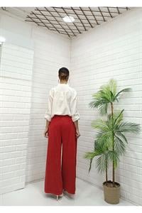 Kadın Belli lastikli Bol Paça Pantolon