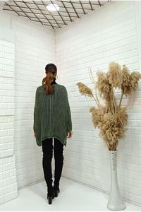 Kadın Bisiklet Yaka Asimetrik Kesim Tek Cepli Bluz