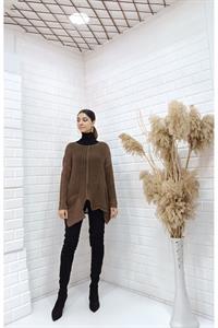 Kadın Bisiklet Yaka Asimetrik Kesim Tek Cepli Bluz