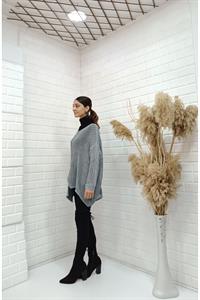 Kadın Bisiklet Yaka Asimetrik Kesim Tek Cepli Bluz