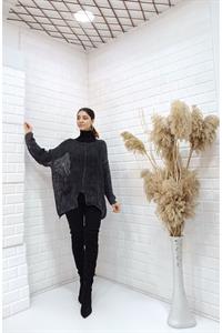 Kadın Bisiklet Yaka Asimetrik Kesim Tek Cepli Bluz