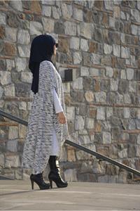 Kadın Bisiklet Yaka Asimetrik Kesim Yarasa Kol Panço