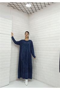 Kadın Bisiklet Yaka Düğme Detaylı Elbise