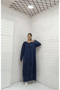 Kadın Bisiklet Yaka Düğme Detaylı Elbise