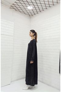 Kadın Bisiklet Yaka Düğme Detaylı Elbise