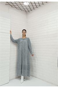 Kadın Bisiklet Yaka Düğme Detaylı Elbise