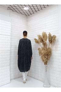 Kadın Bisiklet Yaka Etekleri İp Detaylı Yanları Yırtmaçlı Tunik