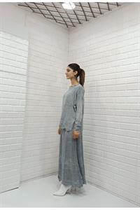 Kadın Bisiklet Yaka Etekleri Tül Detaylı Takım