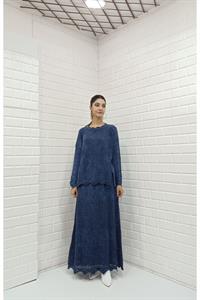 Kadın Bisiklet Yaka Etekleri Tül Detaylı Takım