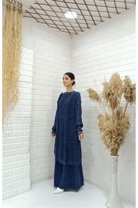 Kadın Bisiklet Yaka Önü Püskül Detaylı Tunik