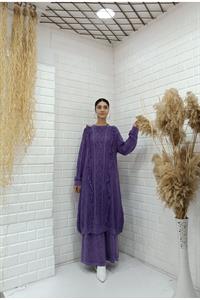 Kadın Bisiklet Yaka Önü Püskül Detaylı Tunik