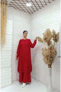 Kadın Bisiklet Yaka Önü Püskül Detaylı Tunik