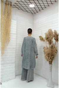 Kadın Bisiklet Yaka Önü Püskül Detaylı Tunik