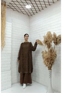 Kadın Bisiklet Yaka Önü Püskül Detaylı Tunik