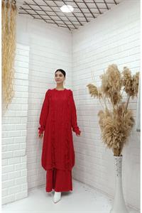 Kadın Bisiklet Yaka Önü Püskül Detaylı Tunik