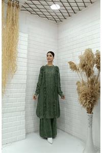 Kadın Bisiklet Yaka Önü Püskül Detaylı Tunik