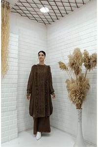 Kadın Bisiklet Yaka Önü Püskül Detaylı Tunik