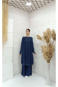 Kadın Bisiklet Yaka Önü Püskül Detaylı Tunik