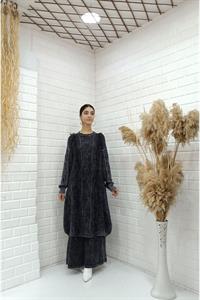 Kadın Bisiklet Yaka Önü Püskül Detaylı Tunik