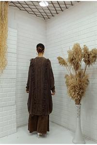 Kadın Bisiklet Yaka Önü Püskül Detaylı Tunik