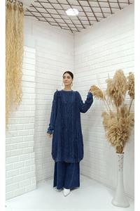 Kadın Bisiklet Yaka Önü Püskül Detaylı Tunik